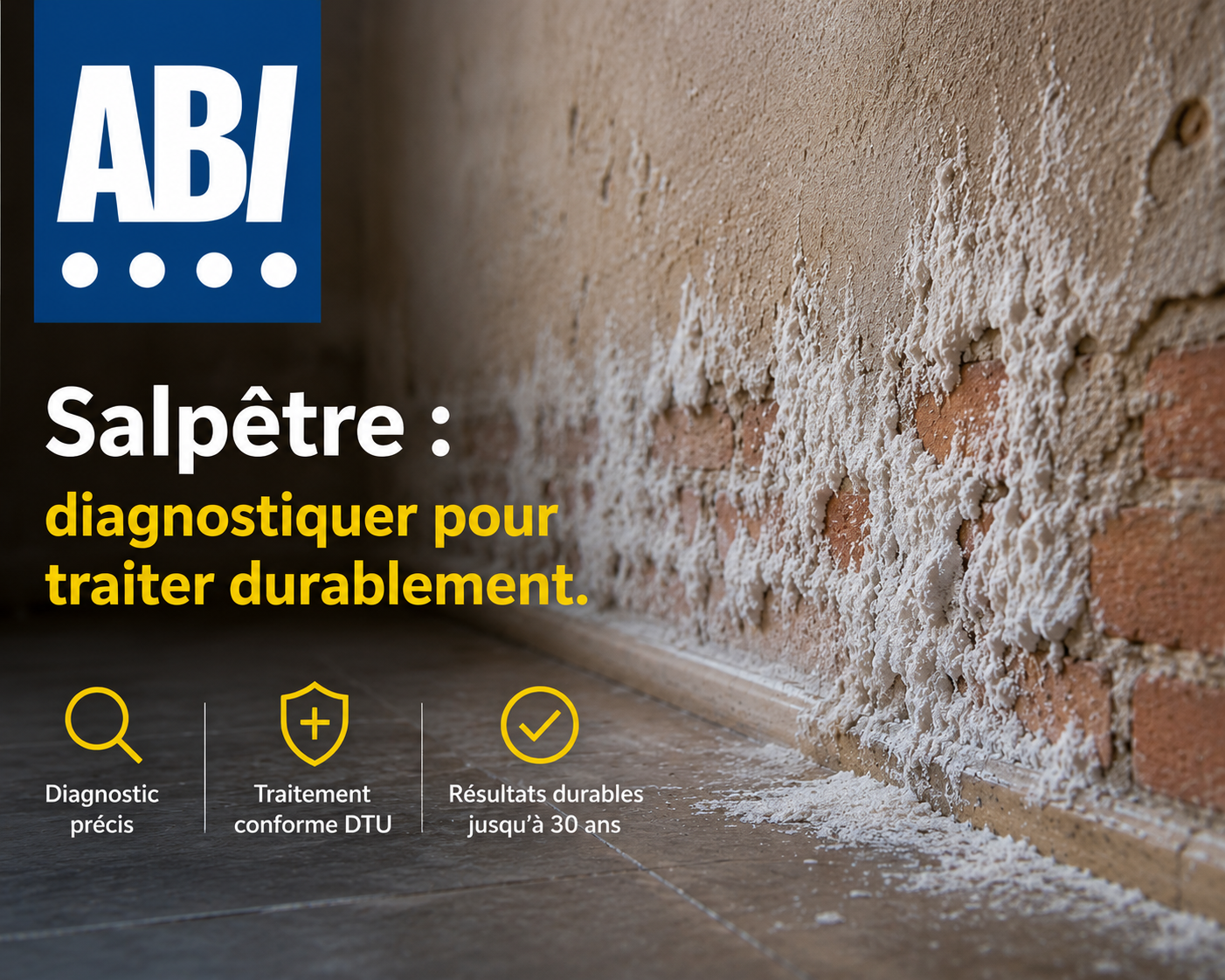 Salpêtre : diagnostic, impacts structurels et traitement